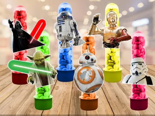 star wars - apliques para tubetes - 50 unidades