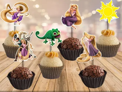 topper rapunzel - 100 unidades
