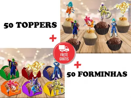 dragon ball super 50 toppers + 50 forminhas
