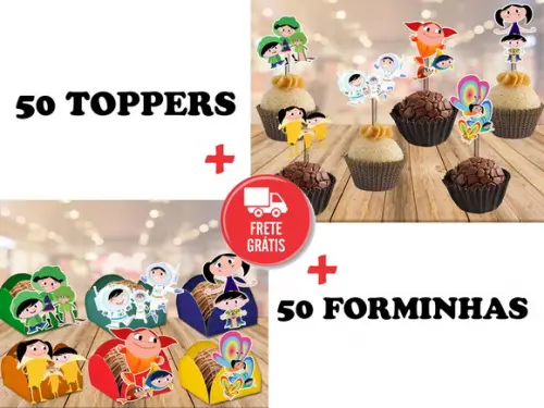 show da luna - 50 toppers + 50 forminhas