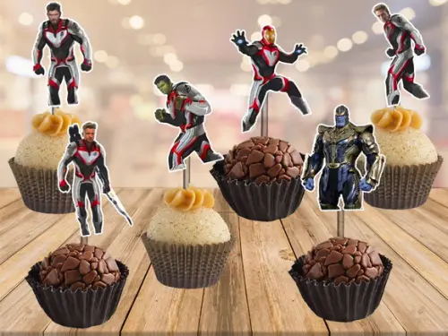 topper vingadores ultimato - 100 unidades