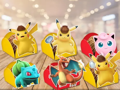forminhas detetive pikachu - Pokémon: - 100 unidades