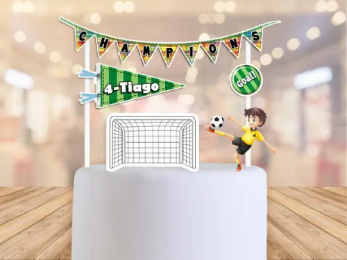 topo de bolo futebol atacante ou goleiro - Frete Grátis