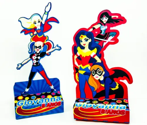 porta chocolate duplo super hero girls - 20 unidades
