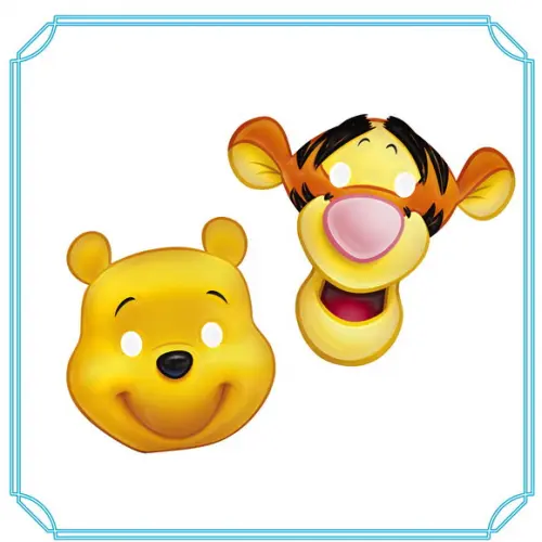 máscara ursinho pooh e tigrão - kit com 10 unidades