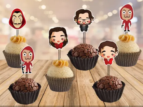 topper la casa de papel - 100 unidades