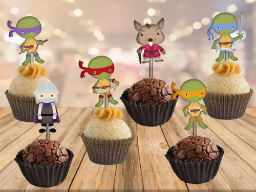topper tartarugas ninjas - 100 unidades