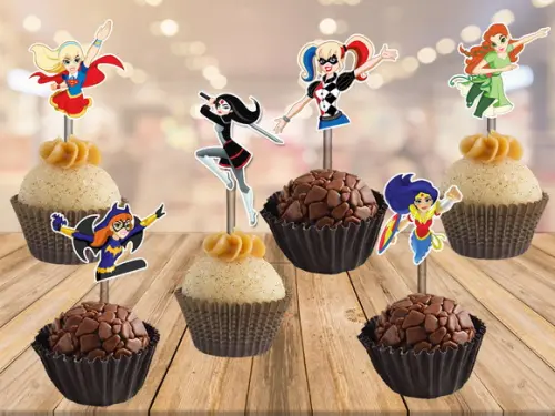 topper super hero girls - 100 unidades