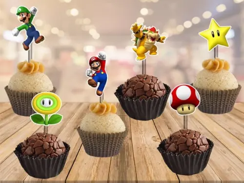 topper super mario - 100 unidades
