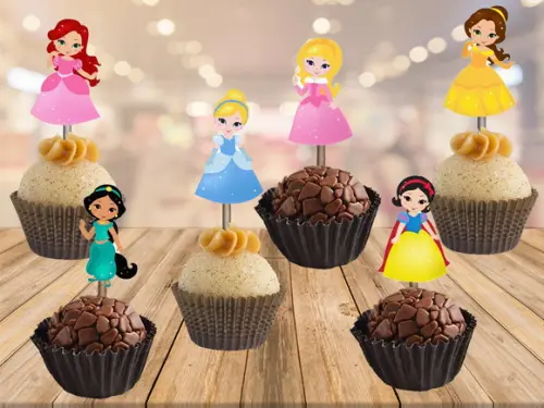 topper princesas - 100 unidades