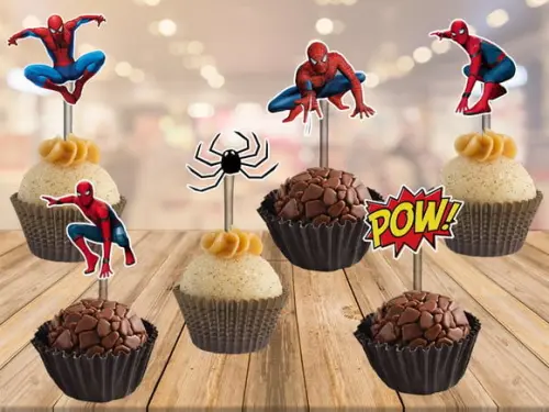 topper homem aranha - 100 unidades