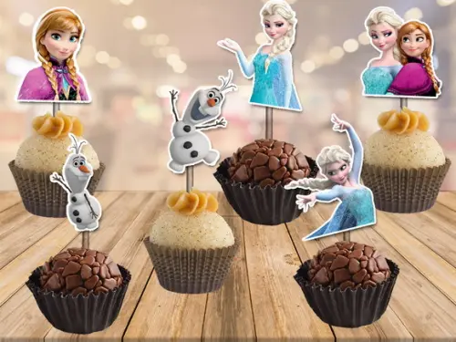 topper frozen - Ana e Elsa - 100 unidades