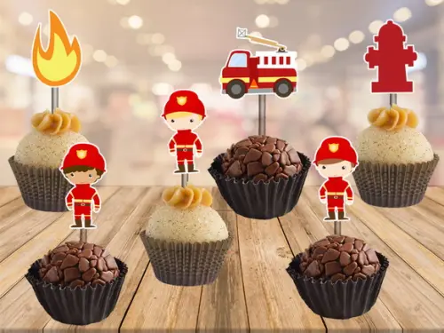 topper bombeiros - 100 unidades