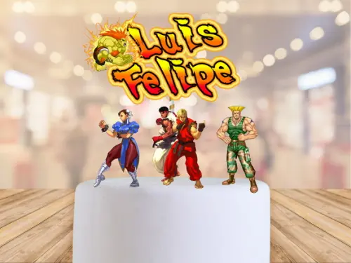 Topo de bolo Street Fighter