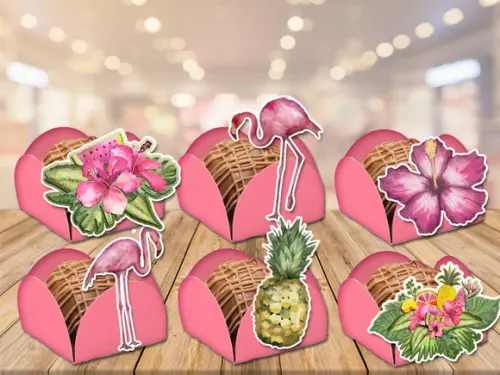 forminhas para doces flamingos - 100 unidades