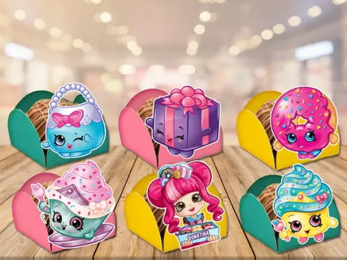 forminhas para doces shopkins - 100 unidades