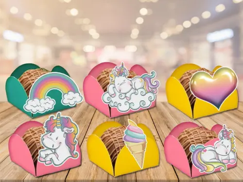 forminhas para doces unicórnios - 100 unidades