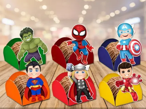 forminhas para doces os vingadores cute baby - 100 unidades