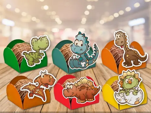 forminhas para doces dinossauros baby - 100 unidades
