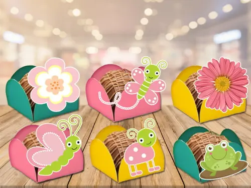 forminhas para doces jardim,borboletas e flores-100 unidades