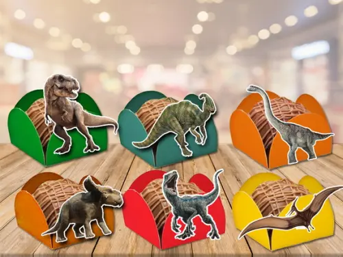 forminhas para doces dinossauros jurassic world-100 unidades