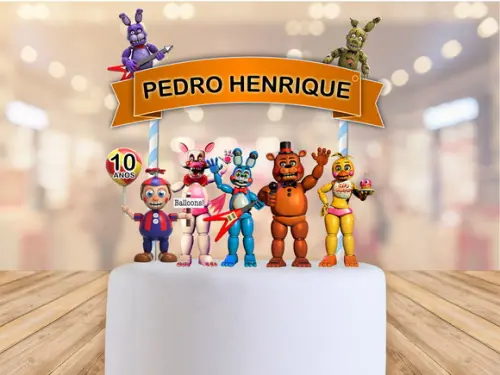 topo de bolo fnaf five nights at freddys toppers, tags
