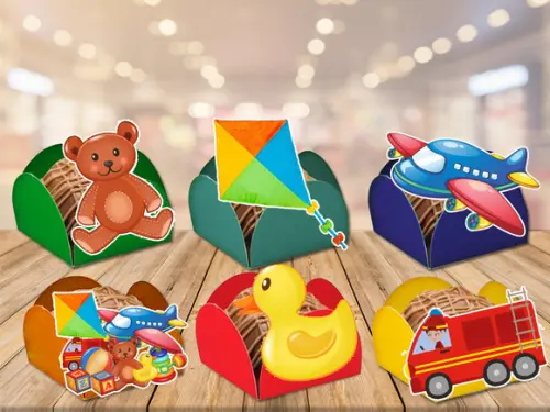 forminhas para doces brinquedos antigos - 100 unidades