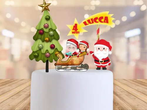 Topo de bolo de natal - Papai Noel está dando,frete grátis!