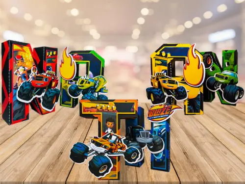 Letras 3d Blaze and the Monster machine