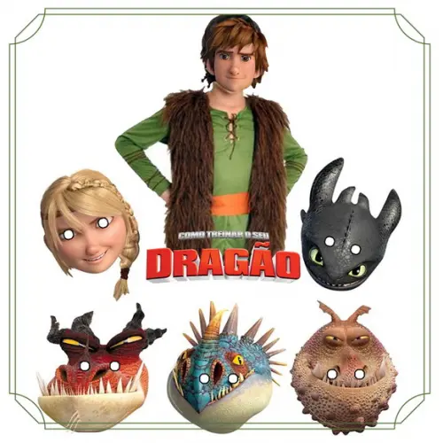 Máscaras como treimar o seu drãgão - kit com 10 unidades
