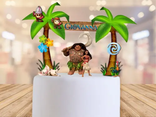 topo de bolo moana e maui - FRETE GRÁTIS