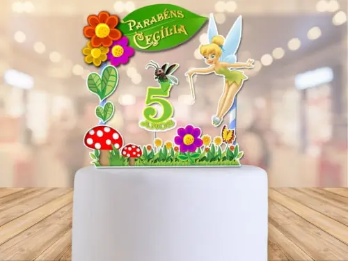 topo de bolo tinkerbell - sininho - fada - Frete Grátis