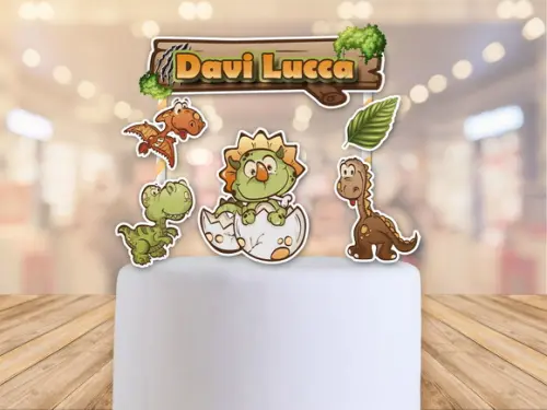Topo de bolo dinossauros baby - topper