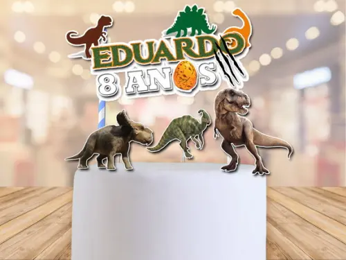 Topo de bolo dinossauro - festa infantil - FRETE GRÁTIS