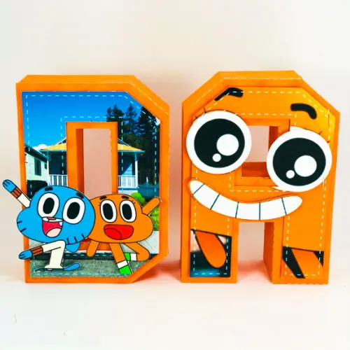 Letras 3d Incrível Mundo de Gumball