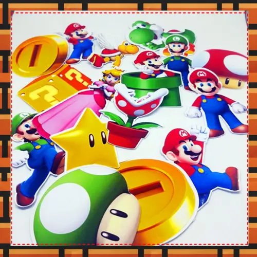 Apliques Super Mario Bross - 50 unidades