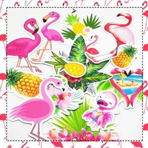 Apliques flamingos para festa - 50 unidades