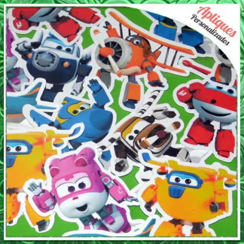 Super Wings - Apliques - 50 unidades