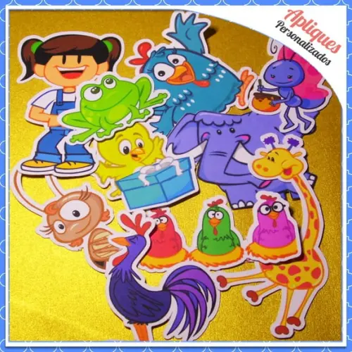 Apliques Galinha Pintadinha - 50 unidades