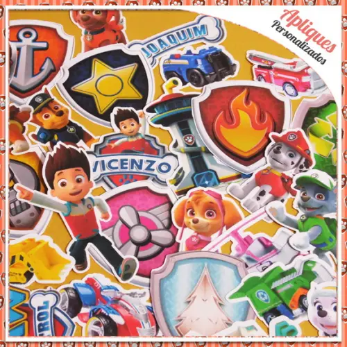 Apliques Patrulha Canina - 50 unidades