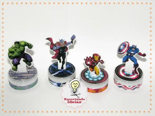 Aplique para Latinha 3d Vingadores