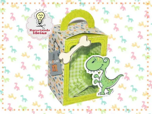 Caixa dinossauros com visor - 10 unidades