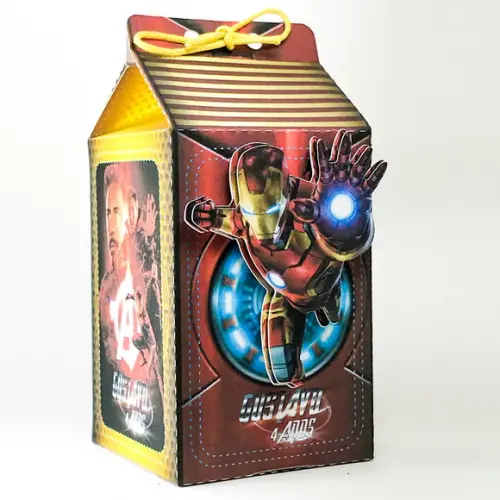 Caixa milk vingadores homem de ferro - 10 unidades