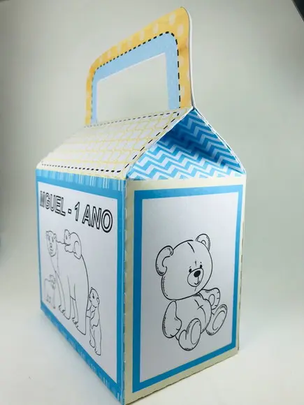 caixa para colorir urso marrom - 10 unidades