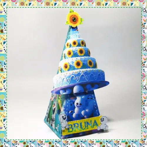 Caixa Pirâmide Frozen Fever - 10 unidades