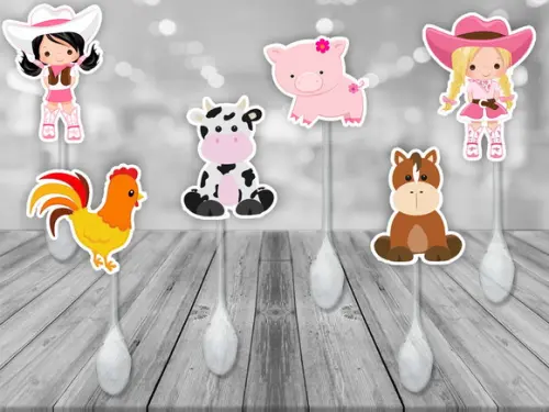 colherzinhas decoradas fazendinha menina