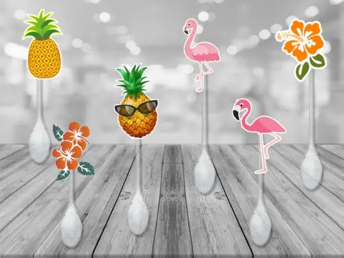 colherzinhas decoradas flamingos
