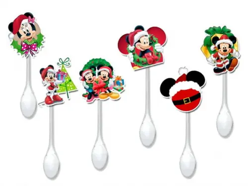 colherzinhas decoradas mickey de natal