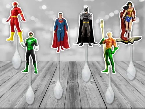 colherzinhas decoradas liga da justiça