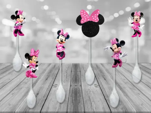 colherzinhas decoradas minnie rosa